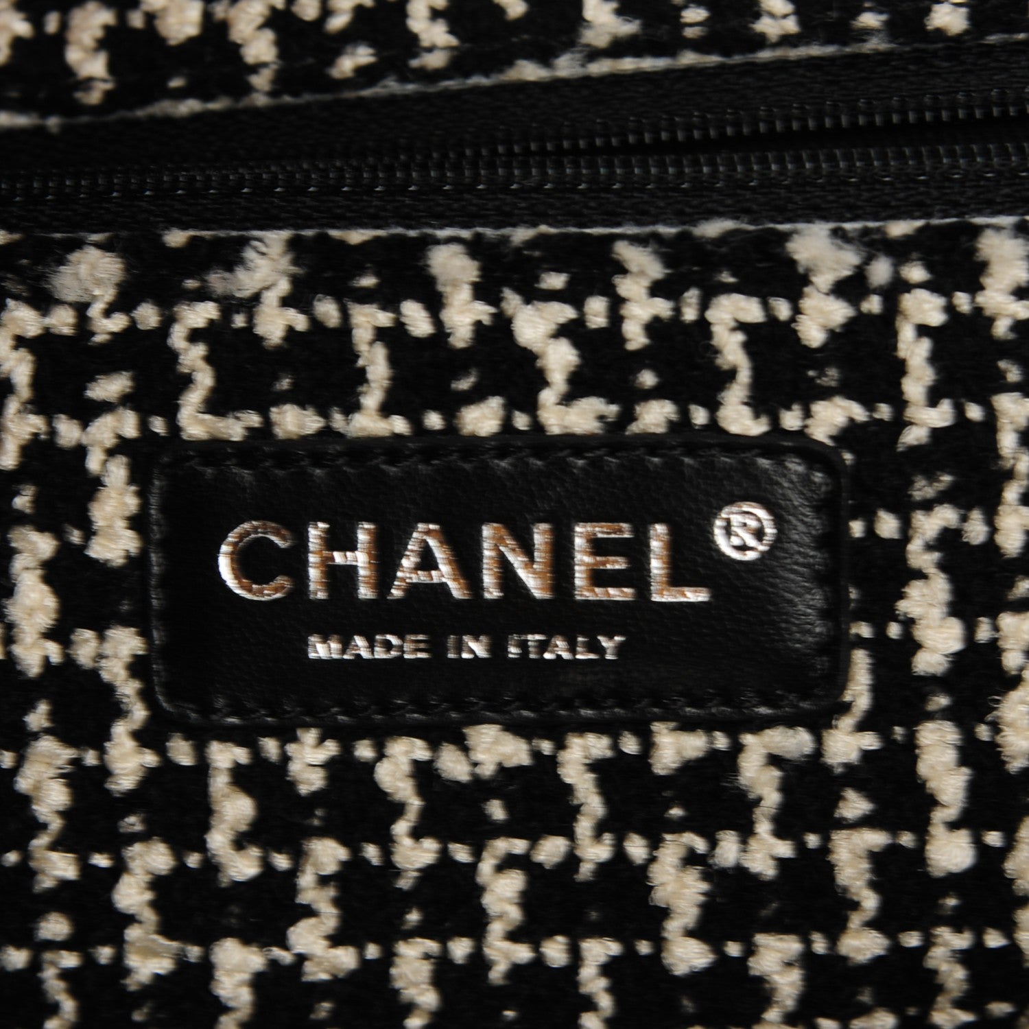 Chanel Glazed Calfskin Tweed Tweedy Tote Black 6 of 7