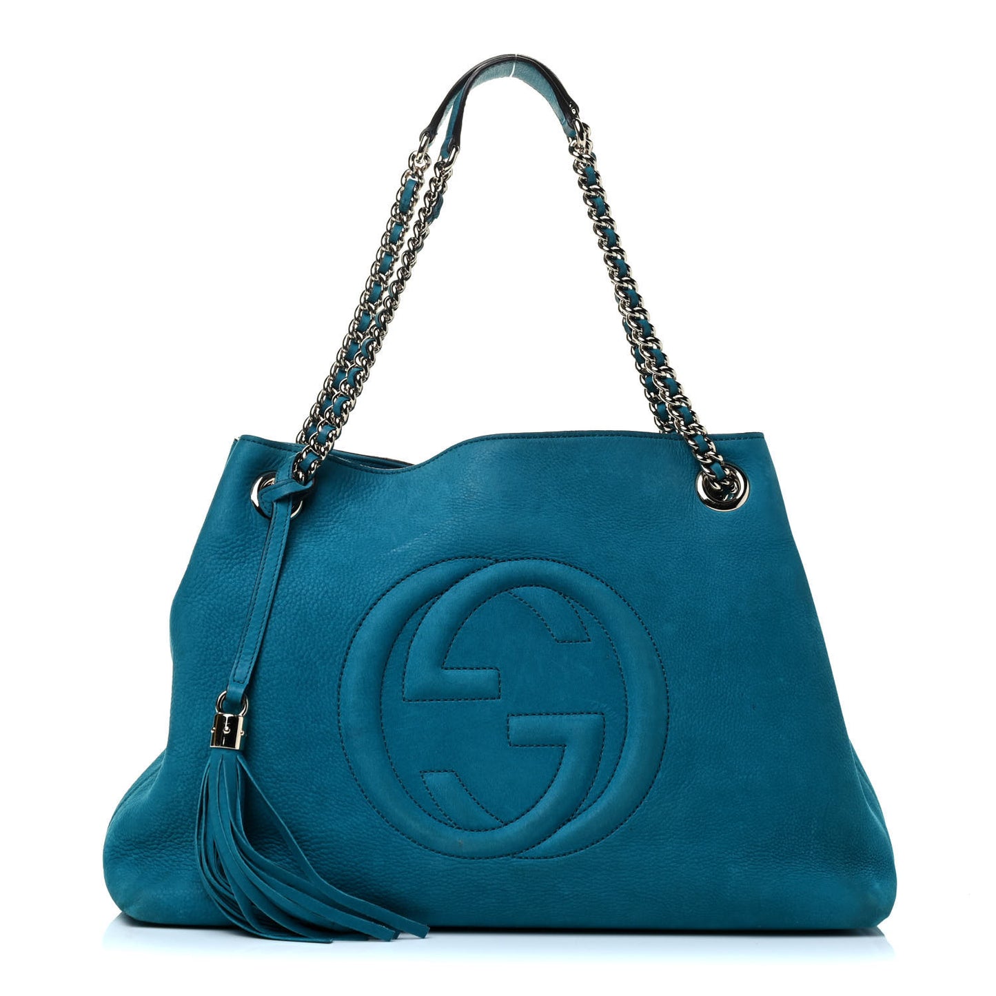 Vitello Range Medium Soho Chain Shoulder Bag Deep Cobalt