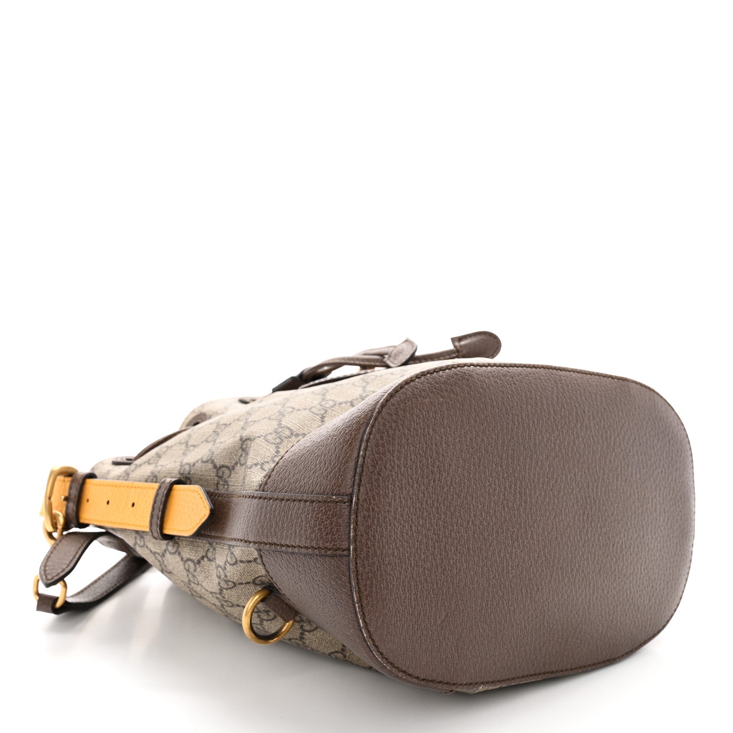 Gucci GG Supreme Monogram Neo Vintage Drawstring Bucket Backpack Beige New Acero Crop 4 of 11