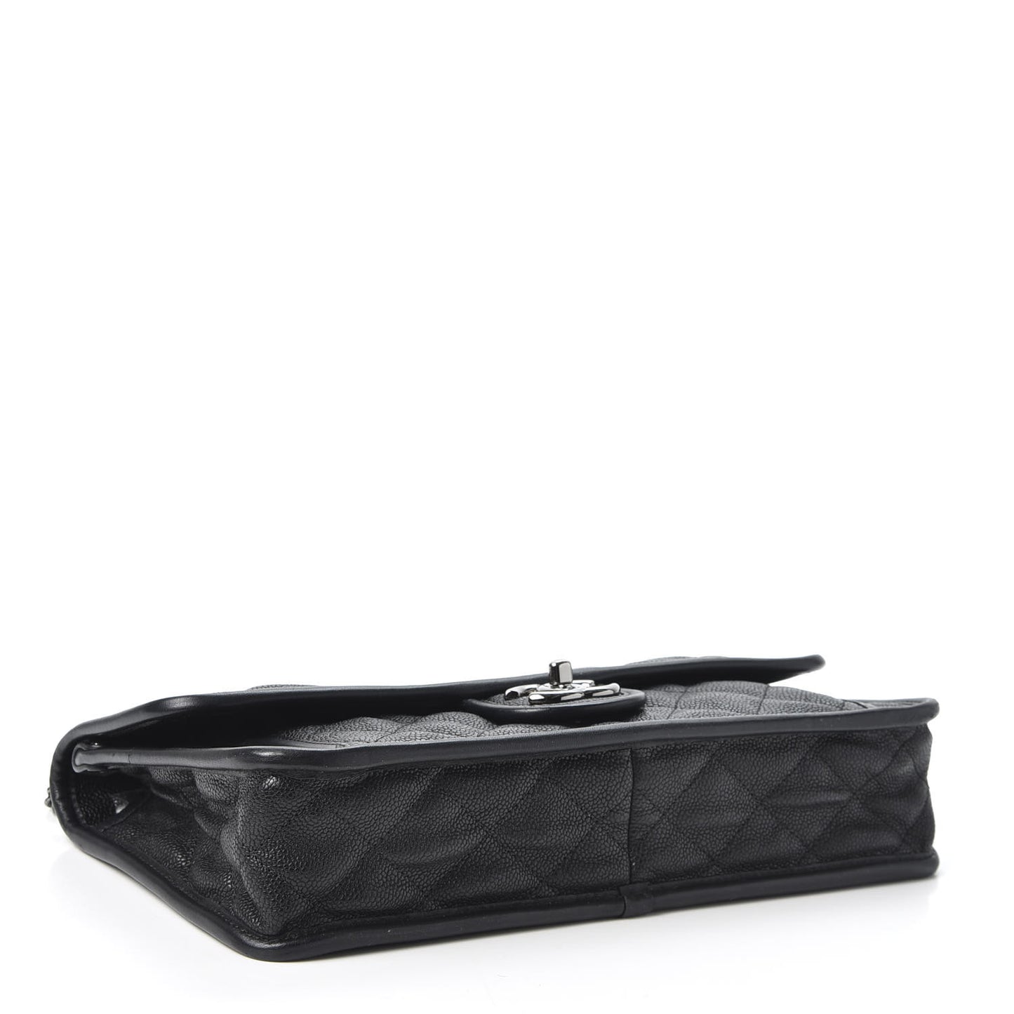 Caviar Quilted Medium French Riviera Flap Black