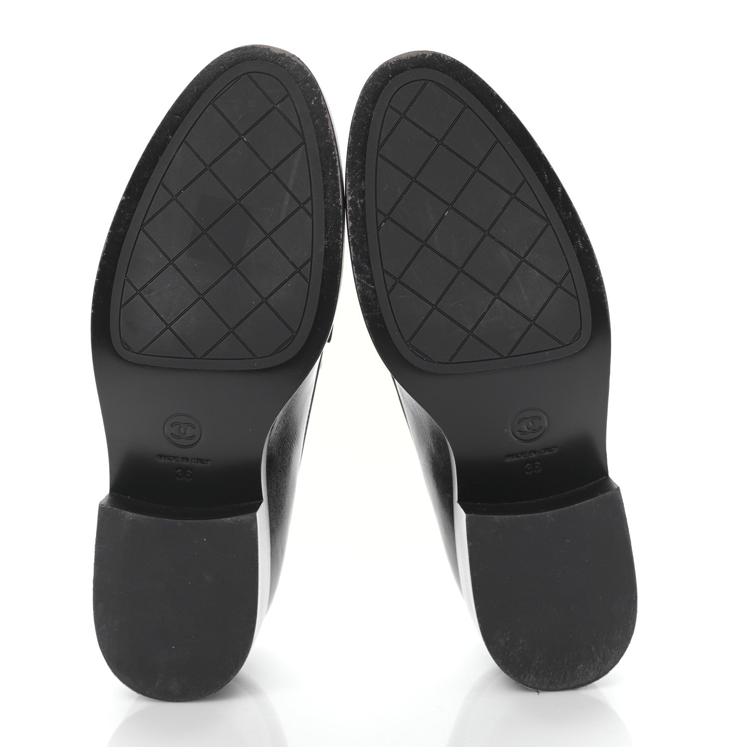 Chanel Calfskin Metal CC Mocassin Loafers 36 Dark Brown 5 of 8