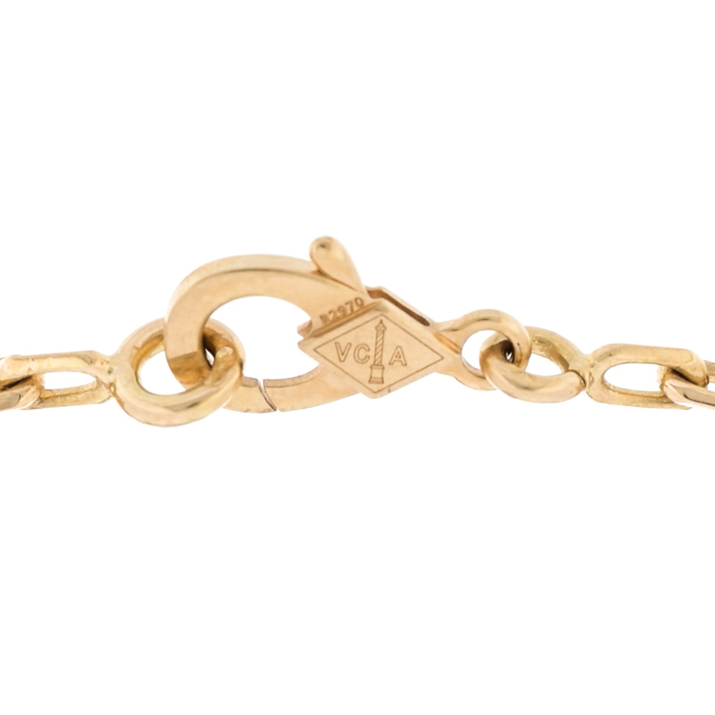 18K Yellow Gold Blue Agate 5 Motifs Vintage Alhambra Bracelet