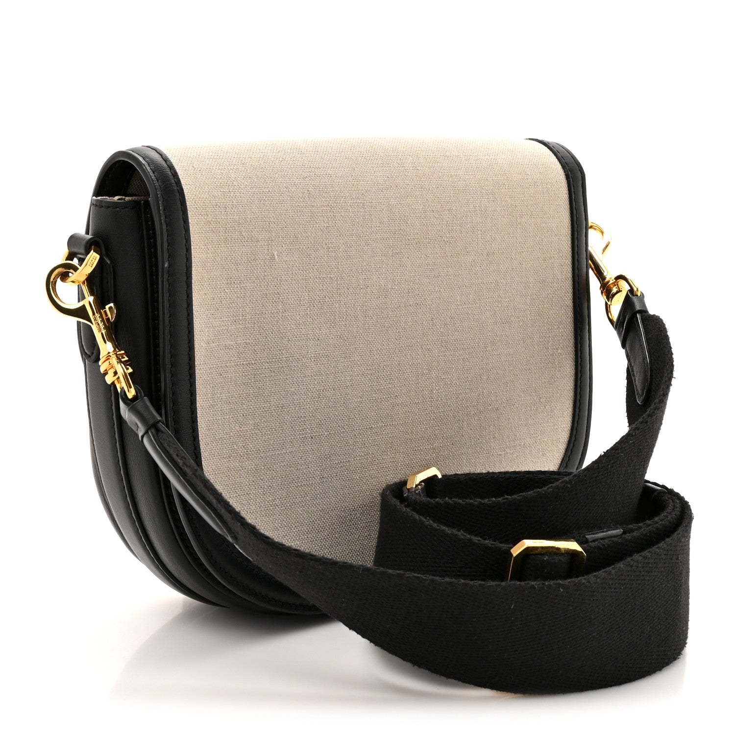 MCM Calfskin Linen Small Travia Crossbody Black 3 of 12