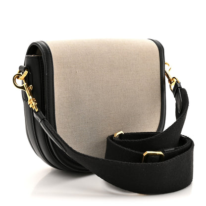 MCM Calfskin Linen Small Travia Crossbody Black 3 of 12