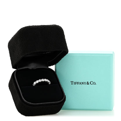 Tiffany Platinum Diamond 3mm Tiffany Forever Half Circle Band Ring 46 3.75 6 of 6