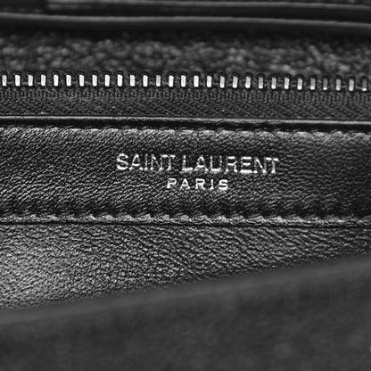 Saint Laurent Grained Metallic Calfskin Monogram Chain Wallet Black 6 of 7
