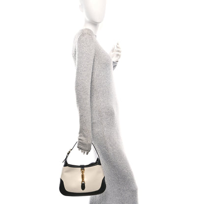 Gucci Boarded Dyana Lux Calfskin Bi-Color Small Jackie 1961 Hobo Mystic White Black 3 of 13