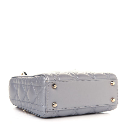 Christian Dior Metallic Lambskin Cannage Mini Lady Dior Grey 4 of 14