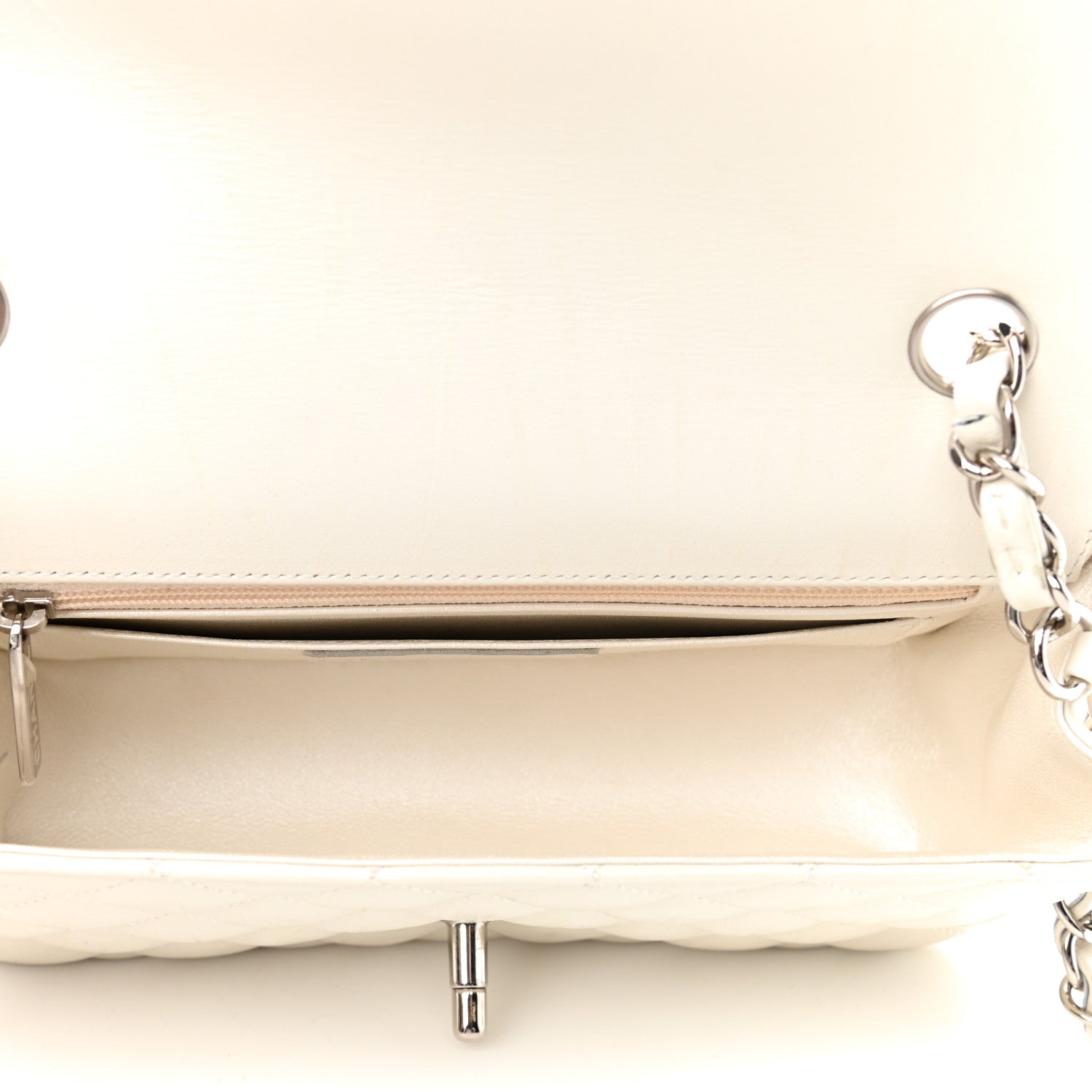 Chanel Calfskin Quilted Mini Rectangular Flap White 5 of 13