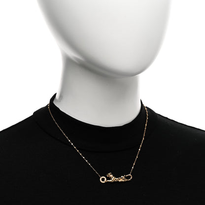 Cartier 18K Yellow Gold Diamond Tsavorite Black Lacquer Panthere De Cartier Necklace 2 of 5