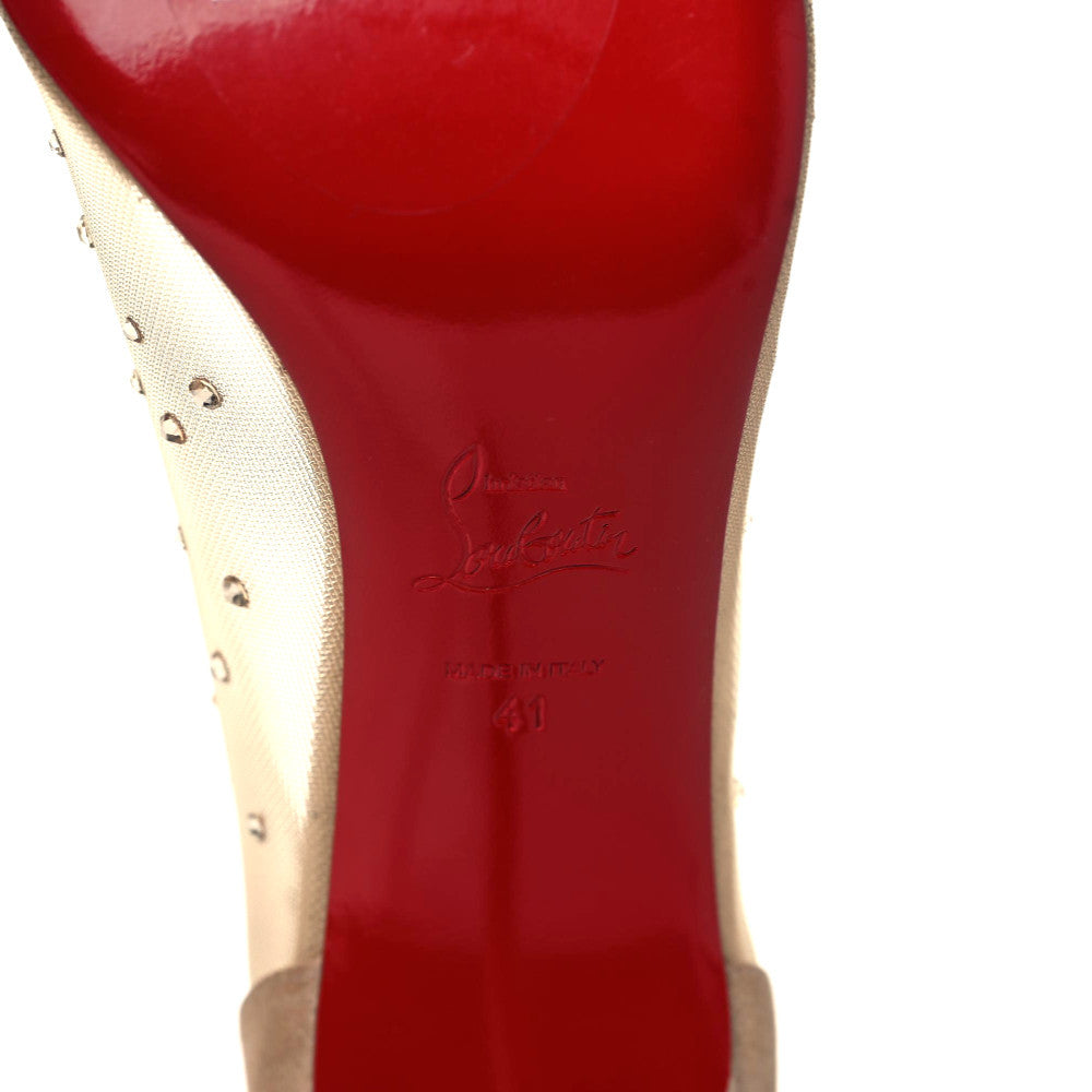 Christian Louboutin Suede Lame Crystal Strass Follies 85 Pumps 41 Light Silk 7 of 9