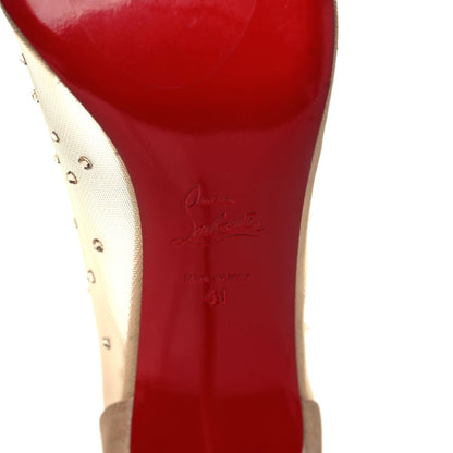 Christian Louboutin Suede Lame Crystal Strass Follies 85 Pumps 41 Light Silk 7 of 9
