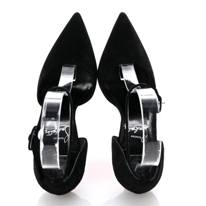 Christian Louboutin Veau Velours 100 Ankle Strap Pumps 35.5 Black 2 of 9