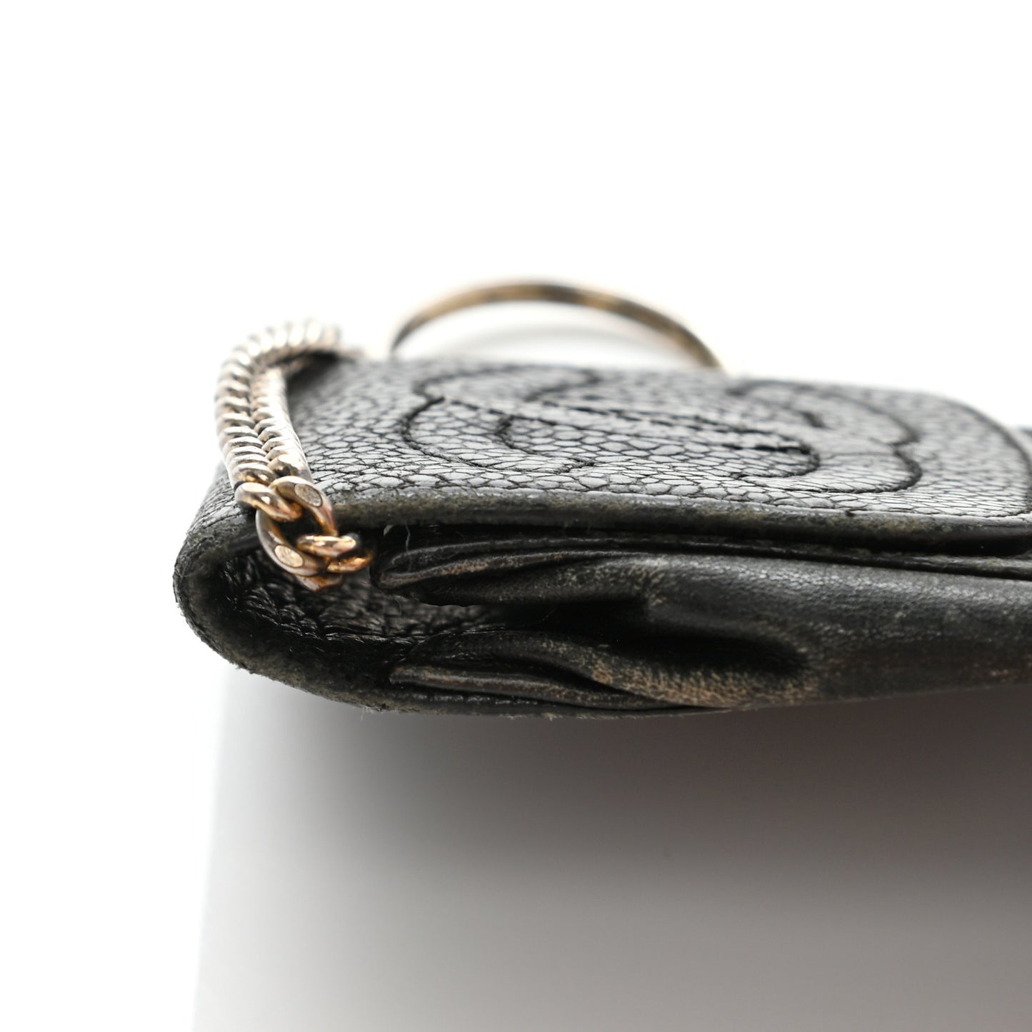 Caviar Timeless CC Key Holder Bag Charm Black