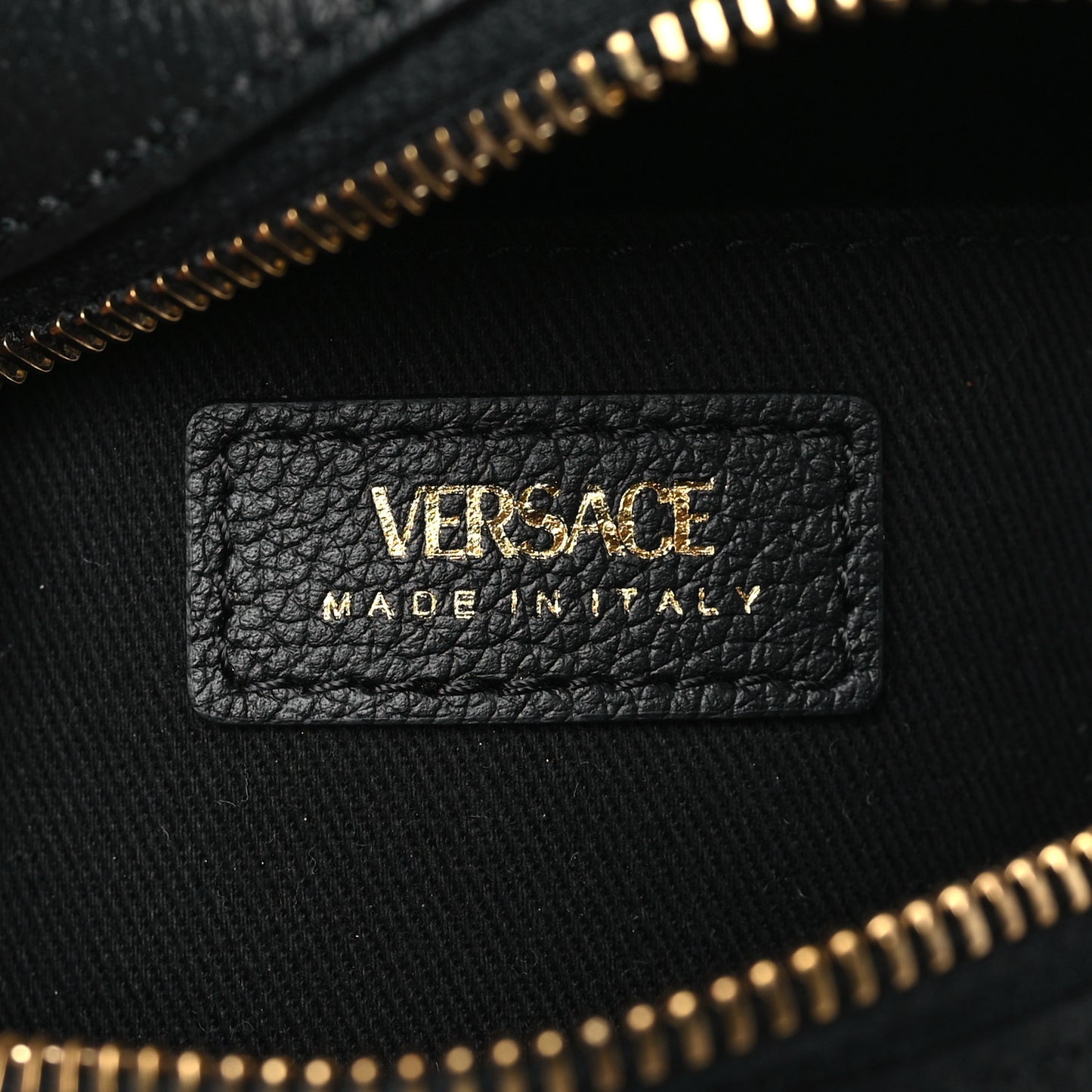 Calfskin Mini La Medusa Chain Round Crossbody Bag Black