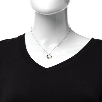 Tiffany 18K Yellow Gold 16mm Elsa Peretti Open Heart Pendant Necklace 2 of 7