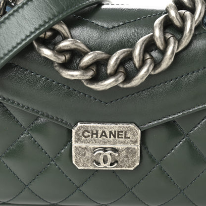 Chanel Shiny Calfskin Quilted Mad About Quilting Mini Flap Dark Green 8 of 10