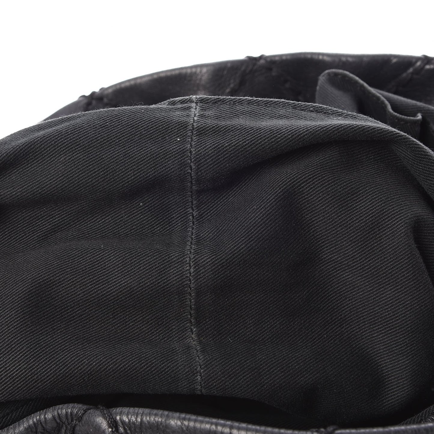 Lambskin Stitched Expandable Tote Black