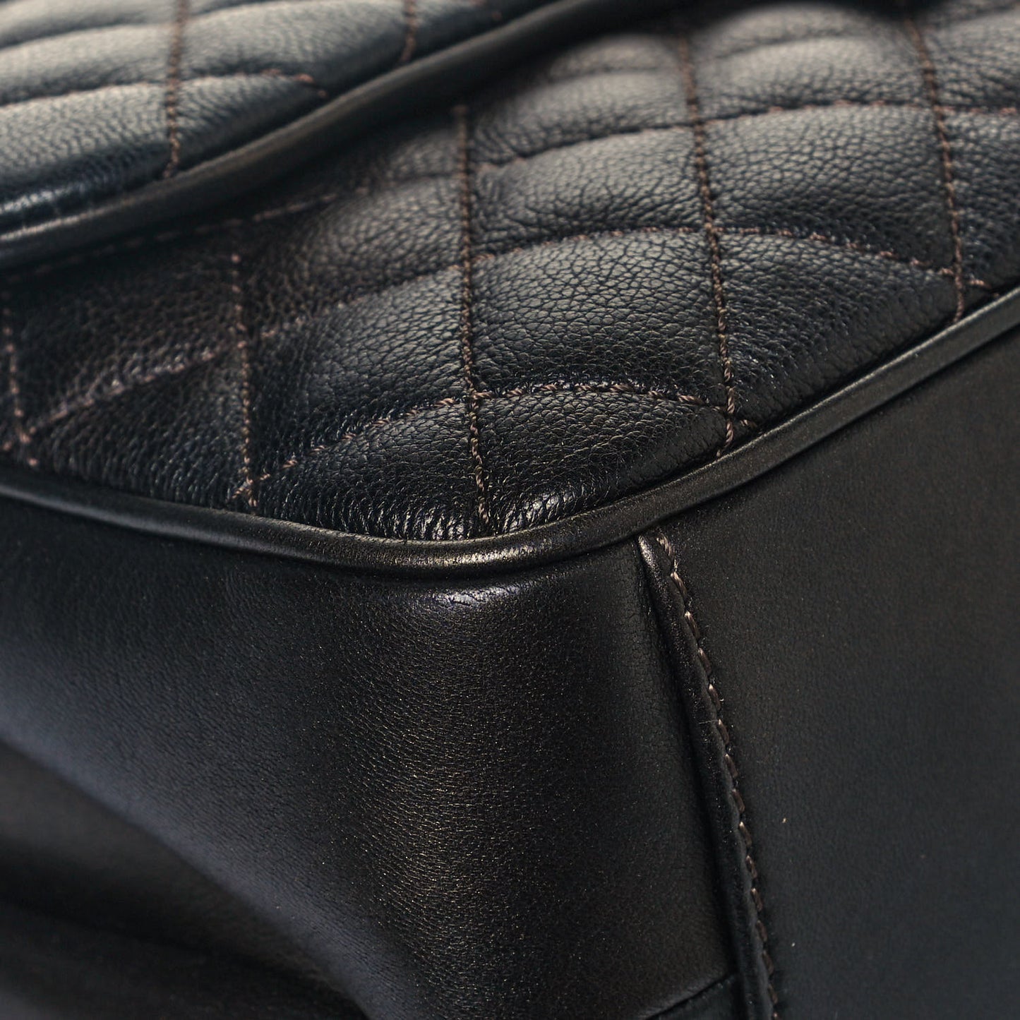 Metallic Goatskin Quilted Medium Rock In Rome Flap Charcoal