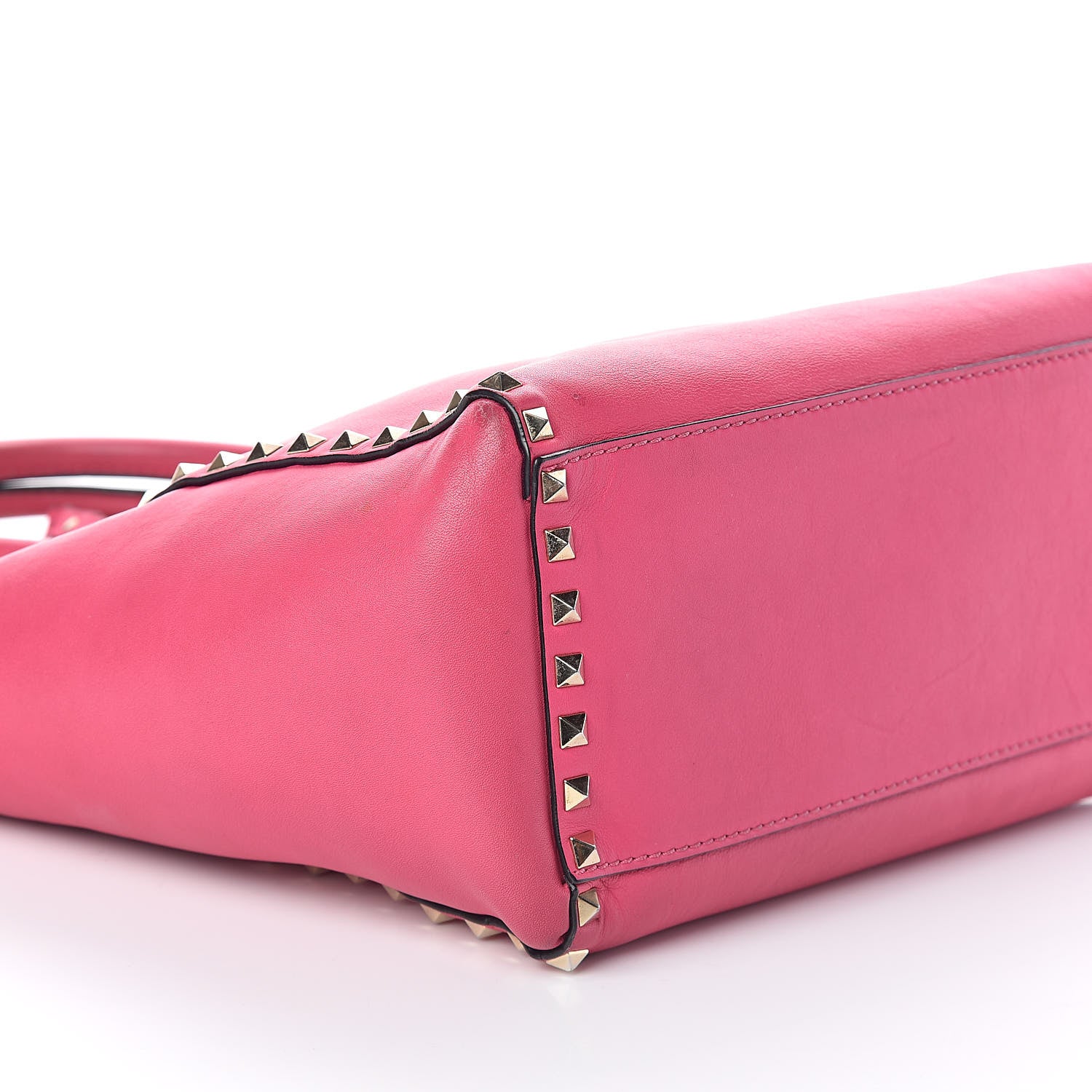 Valentino Garavani Vitello Rockstud Double Handle Tote Pop Fuxia 9 of 10