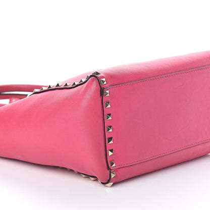 Valentino Garavani Vitello Rockstud Double Handle Tote Pop Fuxia 9 of 10