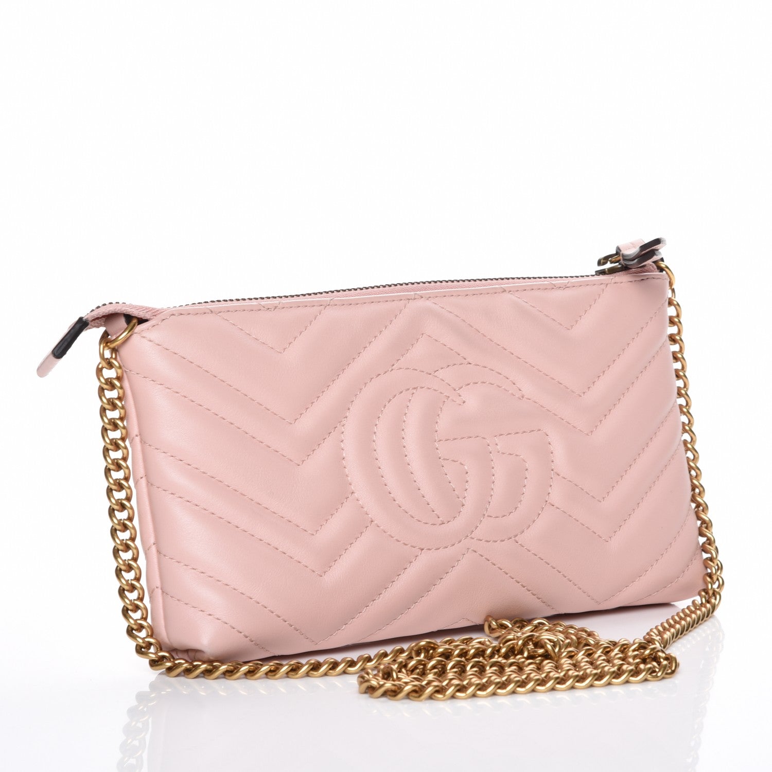 Gucci Calfskin Matelasse Mini GG Marmont Chain Bag Perfect Pink 3 of 8