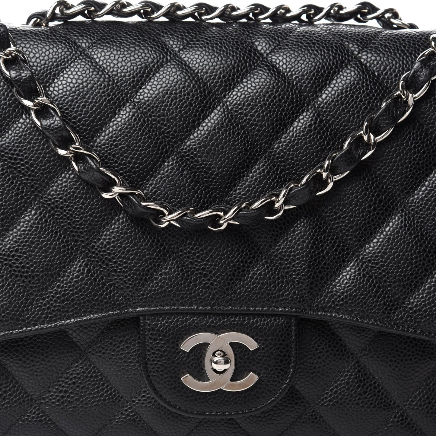 Caviar Quilted Jumbo Single Flap Black