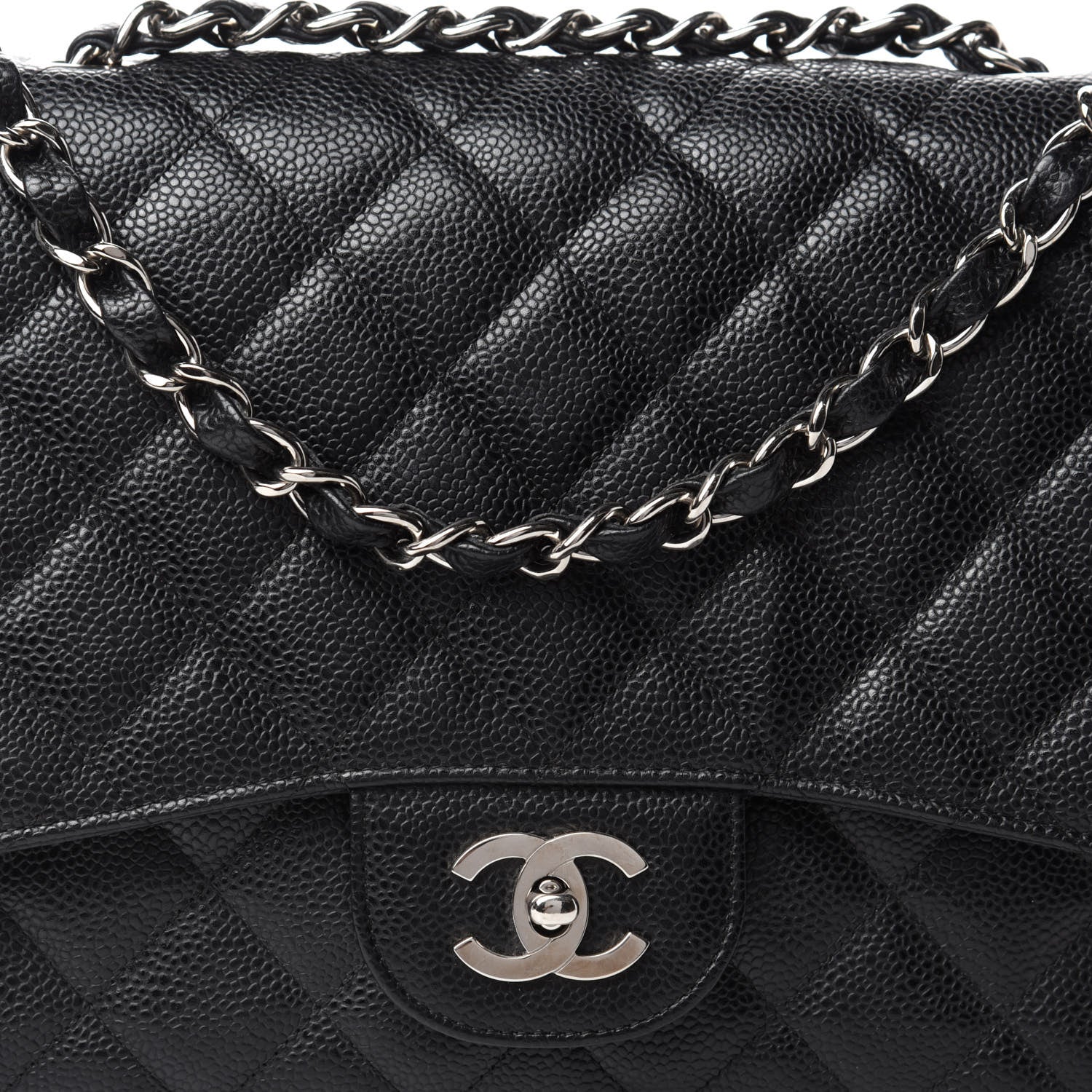 Chanel Caviar Quilted Jumbo Single Flap Black 17 of 17