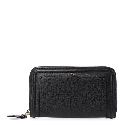 Chloe Grained Calfskin Paraty Long Zip Around Wallet Black 1 of 9