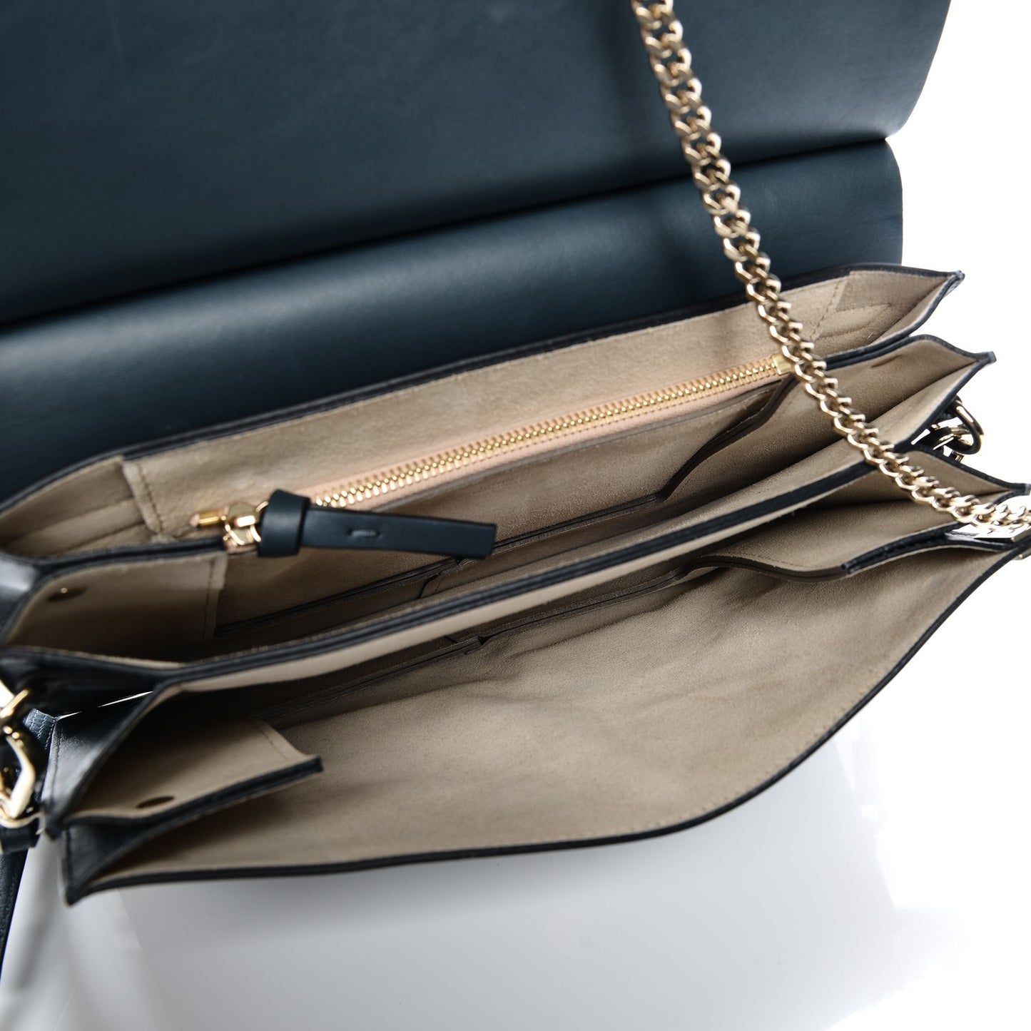 Suede Calfskin Medium Faye Shoulder Bag Silver Blue