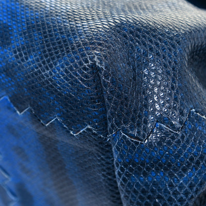 Bottega Veneta Nappa Lizard Intrecciato Flap Shoulder Bag Blue 9 of 13
