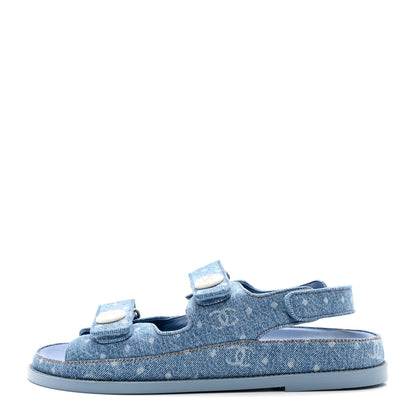 Chanel Denim CC Dad Sandals 40 Light Blue 1 of 8