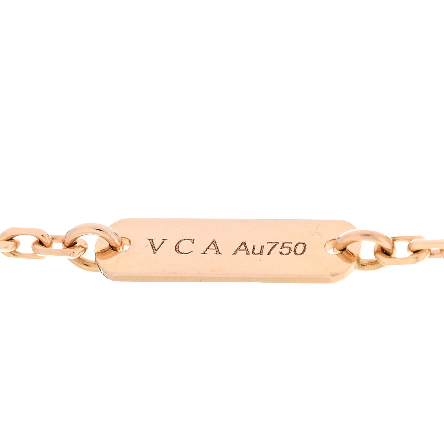 Van Cleef & Arpels 18K Rose Gold Diamond Bulls Eye Vintage Alhambra Pendant Necklace 4 of 7