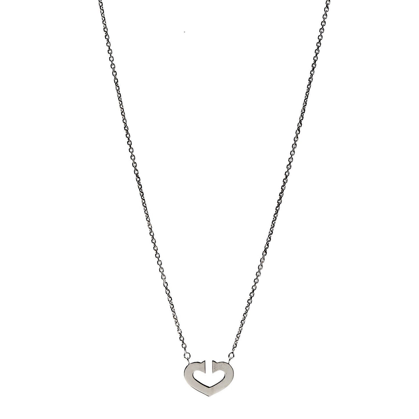 18K White Gold Medium Hearts and Symbols Necklace