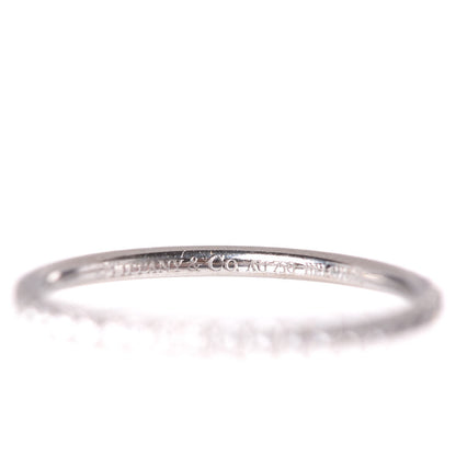 Tiffany 18K White Gold Diamond Metro Band Ring 52 6 4 of 5