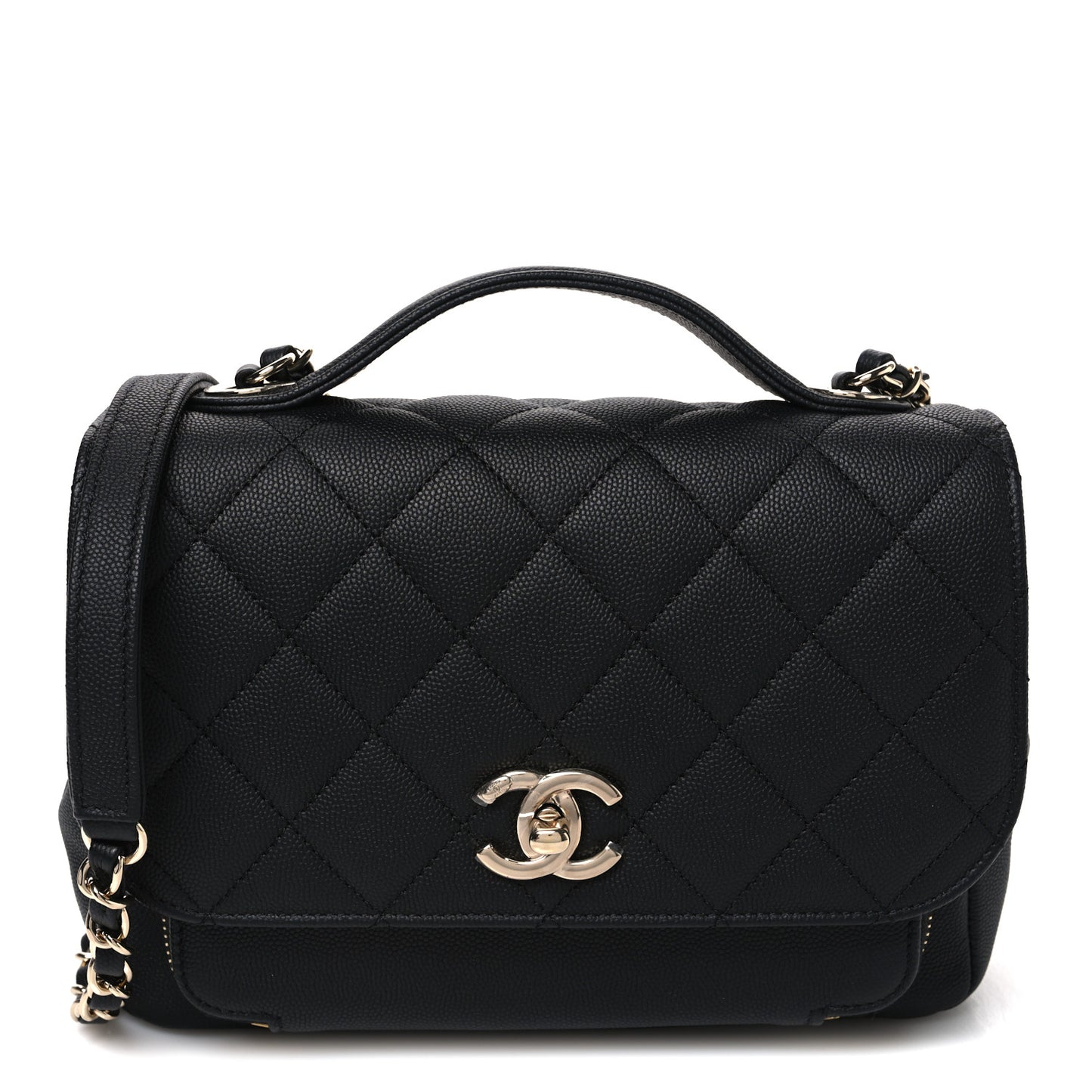 Caviar Quilted Medium Business Affinity Flap Black