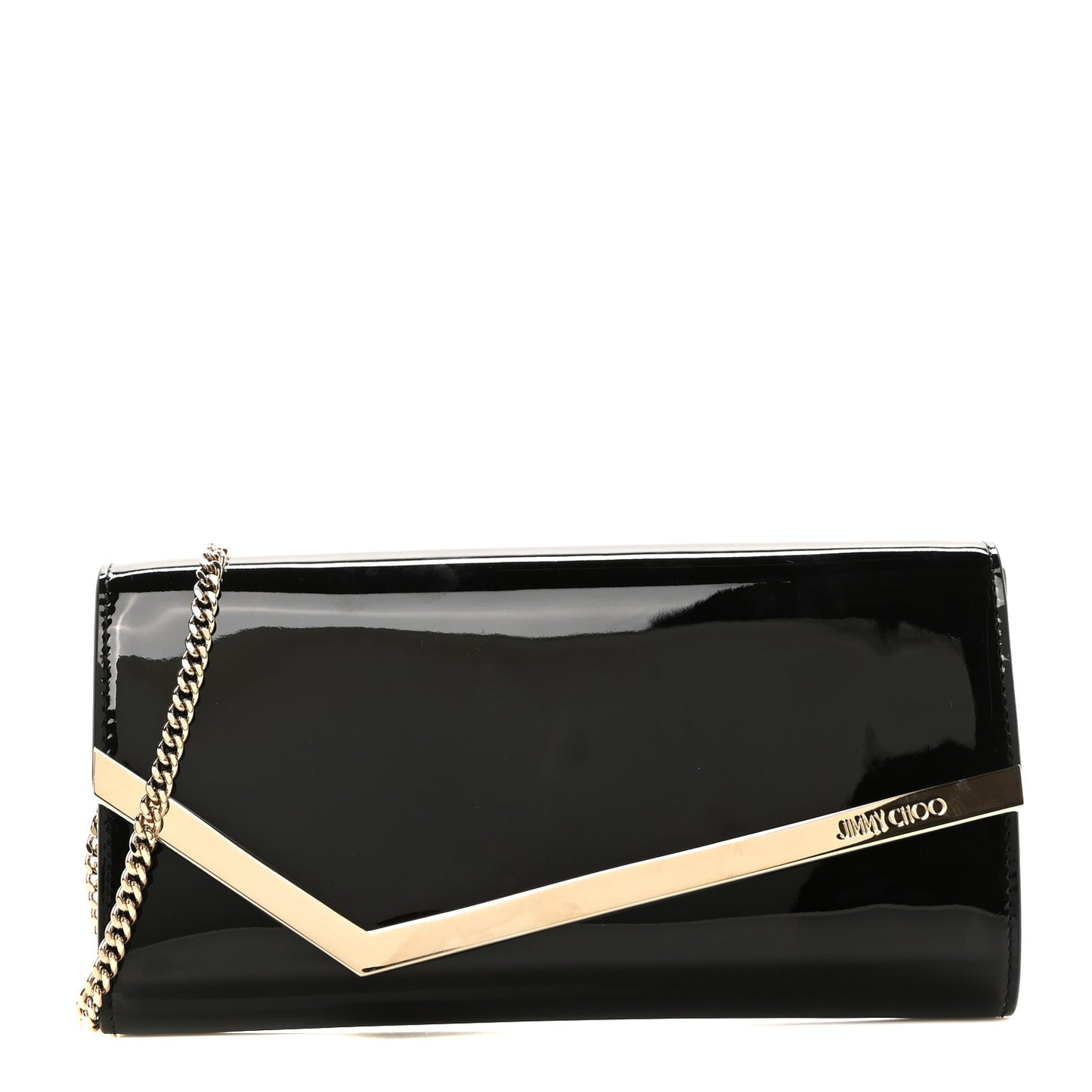 Patent Emmie Clutch Bag Black