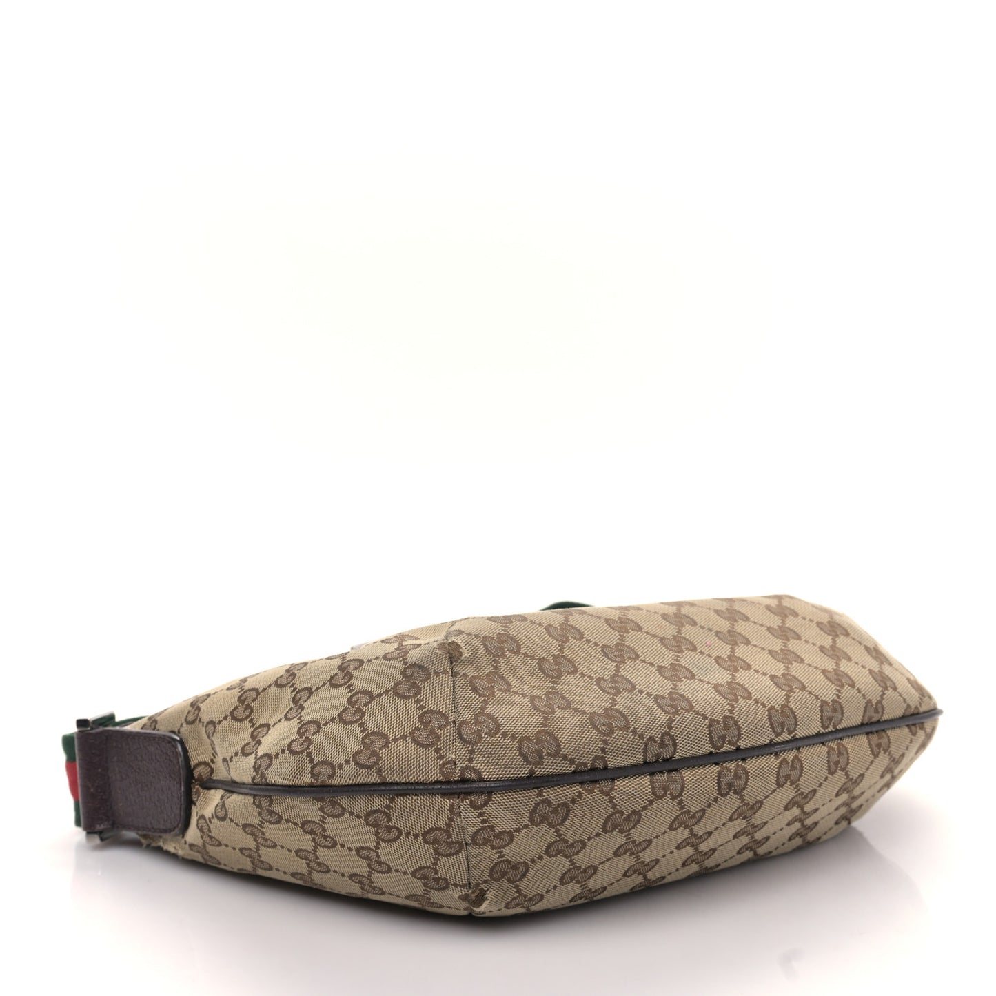 Monogram Web Medium Half Moon Hobo Dark Brown