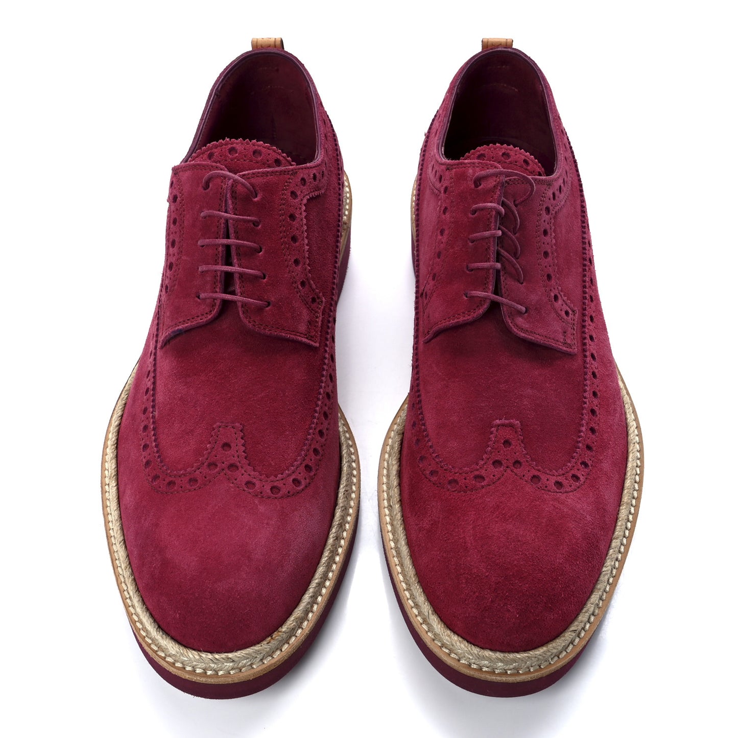 Suede Palm Beach Wing Tip Mens Derby Shoes 8.5 Red