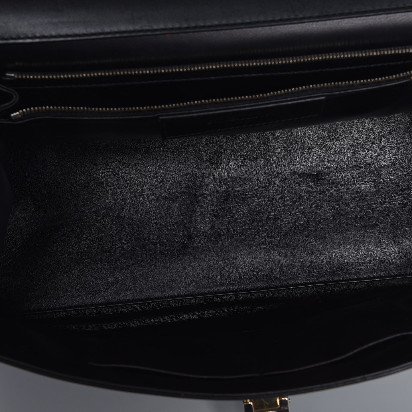 Smooth Calfskin Le Dix M Cartable Shoulder Bag Black
