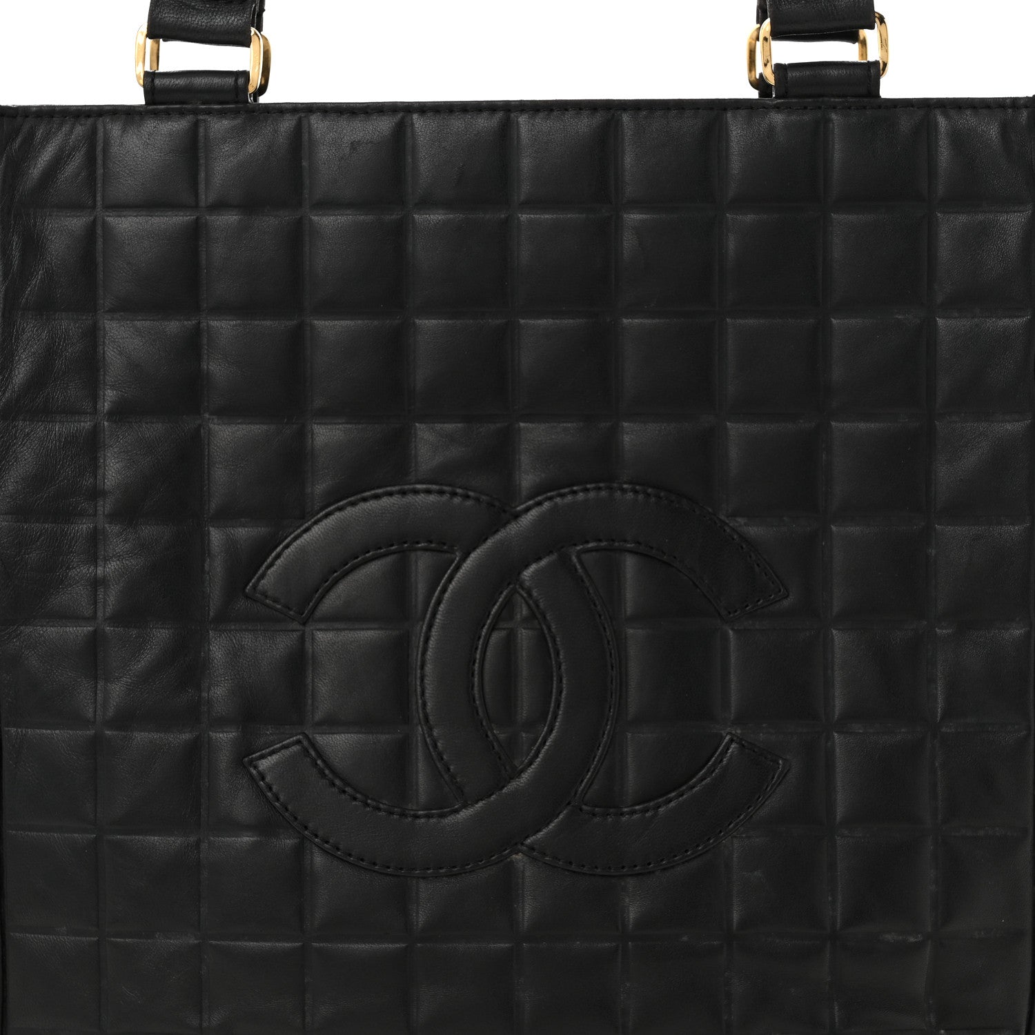 Chanel Lambskin Quilted Chocolate Bar Tote Black 8 of 10