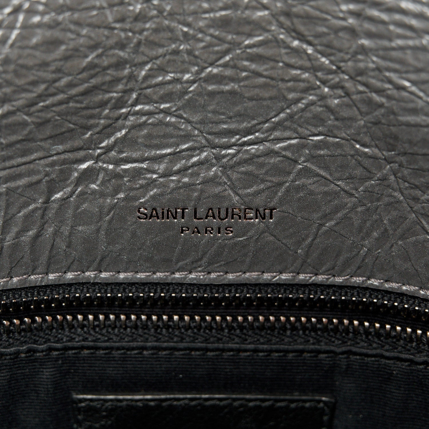 Saint Laurent Crinkled Calfskin Matelasse Monogram Medium Niki Chain Satchel Storm 6 of 12