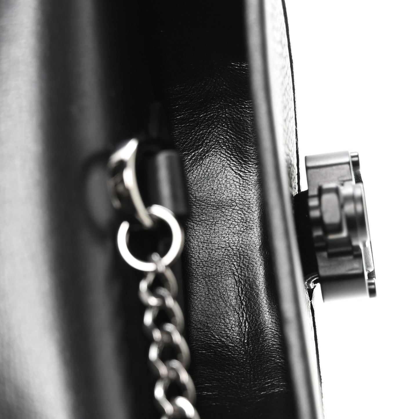 Grained Calfskin Nano Gallop Pouch Black