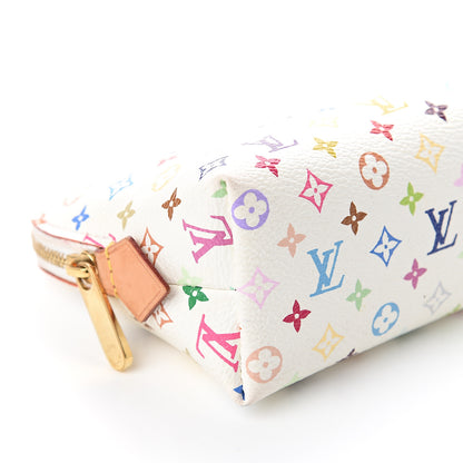 Louis Vuitton Monogram Multicolor Cosmetic Pouch White Litchi 6 of 7
