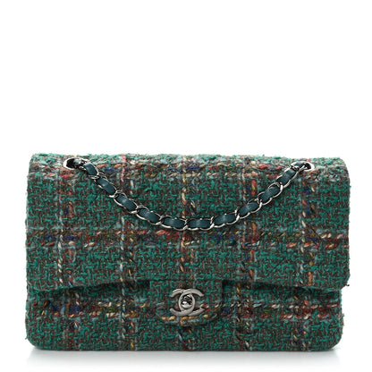 Chanel Wool Tweed Medium Double Flap Green 1 of 9
