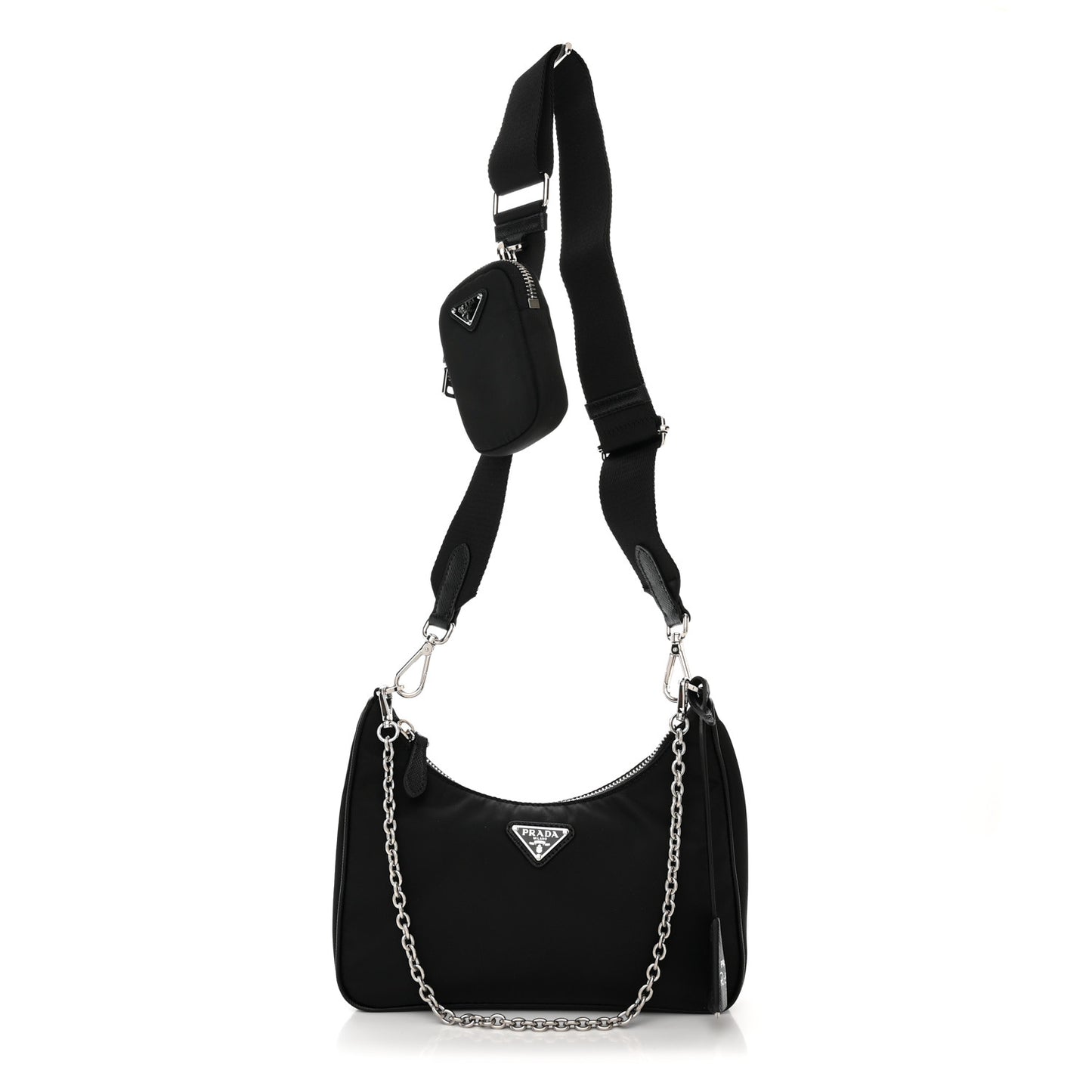 Re-Nylon Saffiano Re-Edition 2005 Shoulder Bag Black