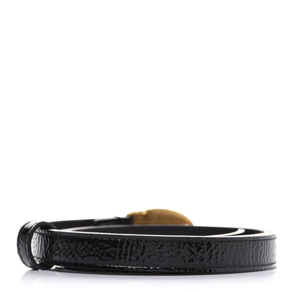Gucci Skipper Calfskin Enamel GG 15mm Belt 75 30 Black 2 of 5