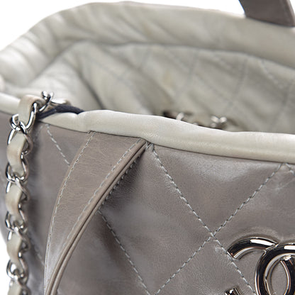 Chanel Glazed Calfskin Quilted Tote Grey 9 of 20