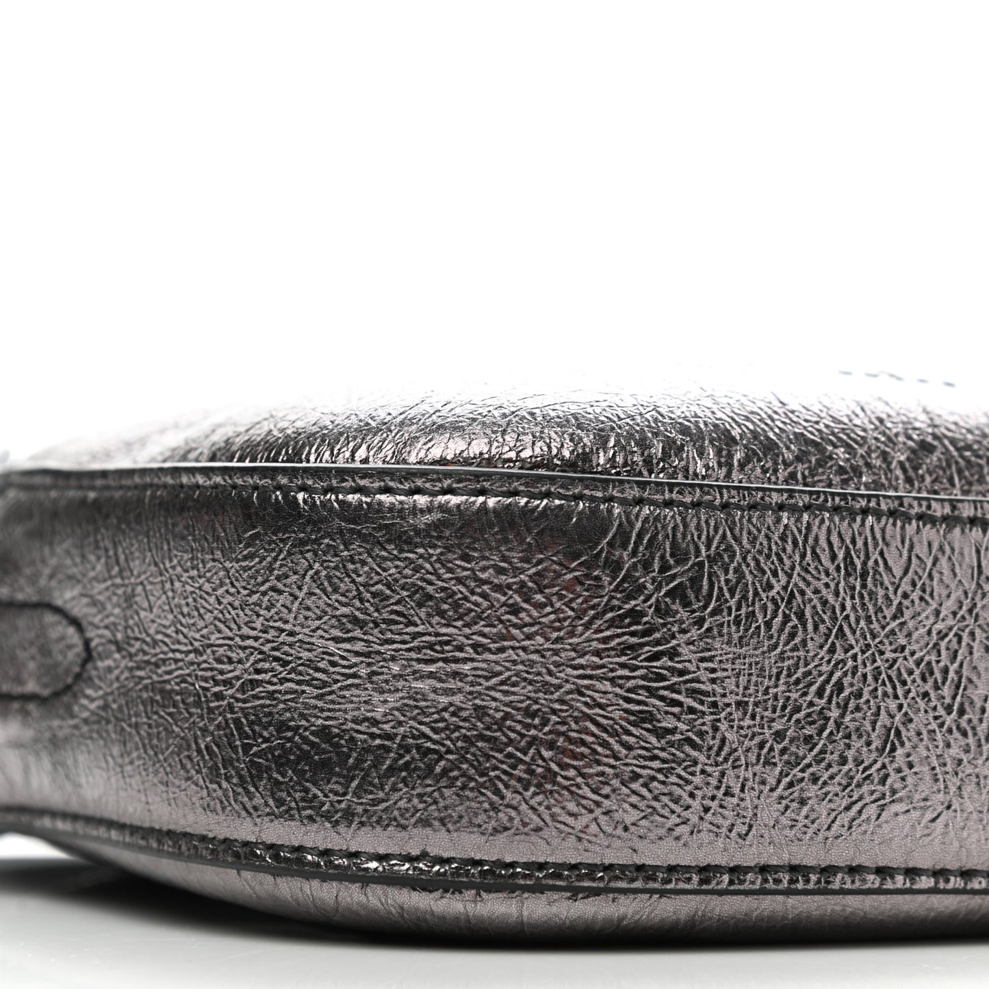 Metallic Eco Alter Nappa Perforated Logo Convertible Belt Bag Silver