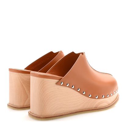 Hermes Calfskin Beechwood Earth Mules 39 Marron Glaise 5 of 10